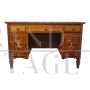 Richly inlaid antique style Lombard centre desk