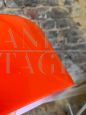 Vintage orange opaline glass pendant lamp, 1970s