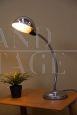 Articulated industrial table lamp in satin metal
