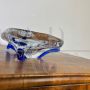 Clear and blue Murano glass centerpiece bowl, 1970s
