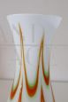 Artistic Murano glass vase in white and orange color, 1960s