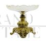 Napoleon III centerpiece tazza cup in bronze and glass