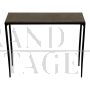 Iron console with brown leather top