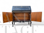 French Baroque style sideboard with drop-down desk in black lacquered walnut