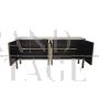 4-door brass and colored glass sideboard