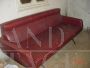   Vintage red leather sofa, 1950s                          