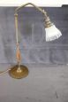 1930s directional lamp in brass, wood and glass