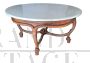 Round coffee table from the late 19th century in carved wood and marble