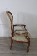 Antique Louis Philippe walnut upholstered armchair, 19th century