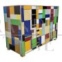 Four-drawer dresser in multicolored Murano glass   