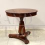 Antique Charles X side table in inlaid walnut, Italy 19th century
