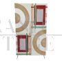 Design wardrobe with two doors in colored glass and bamboo