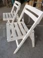 Pair of folding chairs by F.lli Reguitti in white wood