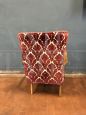 Art Deco style armchair in wood and damask fabric
