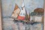 Giulio Sommati - painting with sailboats, pastels on cardboard