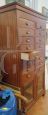 Vintage office chest of drawers with 16 drawers and two glass doors