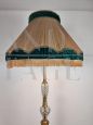 Rare 1940's floor lamp in brass with fringed lampshade