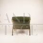 Armchair design by Vittorio Gregotti in green suede, 1960s