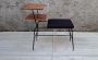 Vintage upholstered bench with shelves for telephone or reading, 1960s