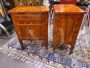 Pair of mid-18th century bedside tables with neoclassical inlays