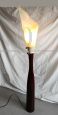 Floor lamp in stained wood with parchment lampshade, 1970s  