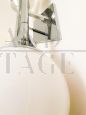 Vintage wall light in chromed metal and blown glass, Italy 1970s