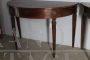 Pair of antique half-moon consoles in walnut, Italy - Parma 1770