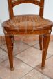 Set of four antique Napoleon III chairs in fine woods and Vienna straw