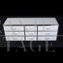 Large white glass dresser with 9 drawers