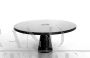 Round dining table by Angelo Mangiarotti Eros series in black Marquina marble