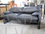 Maralunga two-seater sofa by Vico Magistretti in black leather