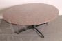 1950s modern living room table in brass and pink granite
