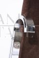 Maison Jansen style chrome rocking chair in brown velvet, 1970s