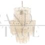 Large chandelier by Toni Zuccheri for Venini with worked Murano glass tubes