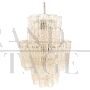 Large chandelier by Toni Zuccheri for Venini with worked Murano glass tubes