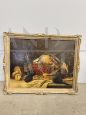 Still life painting with game, oil on panel, 1940s