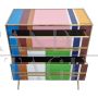 Design chest of drawers in multicolored Murano glass with two drawers