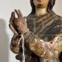 Antique polychrome wooden sculpture of the Virgin, 17th century