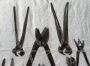 Set of blacksmith shears and tongs, 1940s