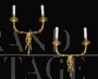 Pair of antique Napoleon III wall lights in chiseled gilded bronze     