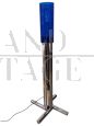 Tetralogy floor lamp by Gabetti and Isola in steel and blue acrylic glass