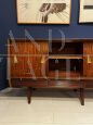 Italian sideboard with burgundy glass top, 1960s