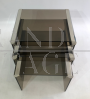 Smoked glass nesting tables by Gallotti & Radice, 1980s, set of 3