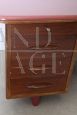 Vintage office set with desk and cabinet in rosewood and skai