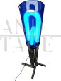 Tetralogy floor lamp by Gabetti and Isola in steel and blue acrylic glass