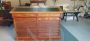 Vintage desk unit with roller shutter filing cabinet