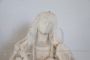 Antique sculpture of Madonna with child in white marble, mid-16th century