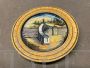 Antique Cantagalli ceramic plate with landscape, late 19th century