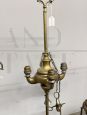Set of 5 antique gilded bronze lamps