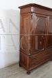 Antique late 19th century rustic wardrobe in solid walnut